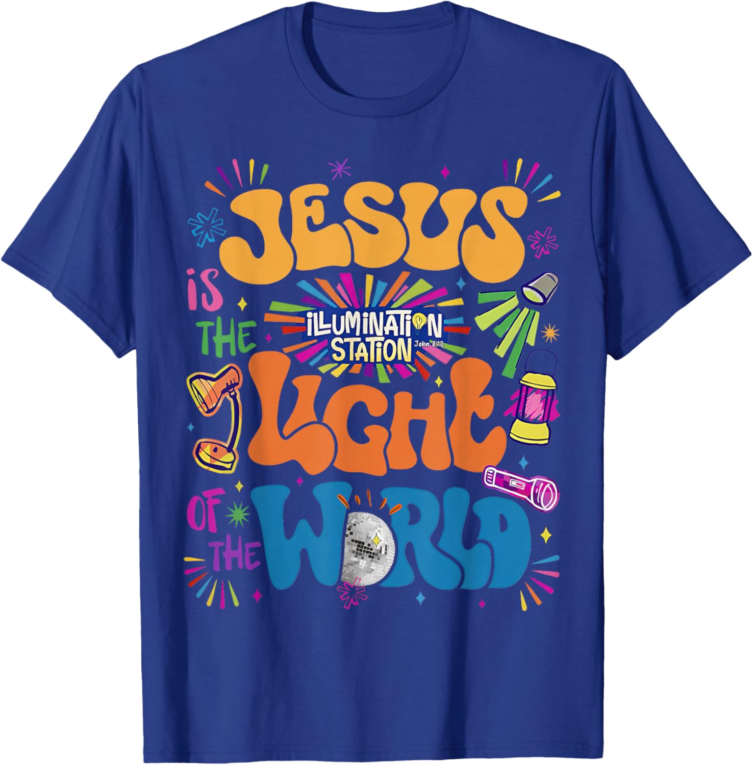 Jesus Light of The World Illumination Station VBS 2026 T-Shirt - T-Shirt | Royal