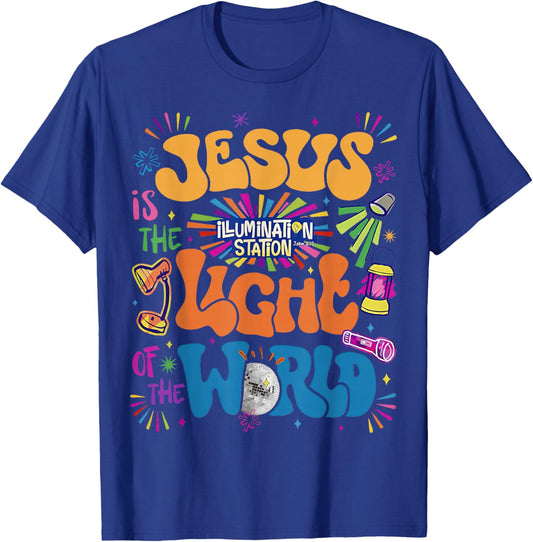 Jesus Light of The World Illumination Station VBS 2026 T-Shirt - T-Shirt | Royal