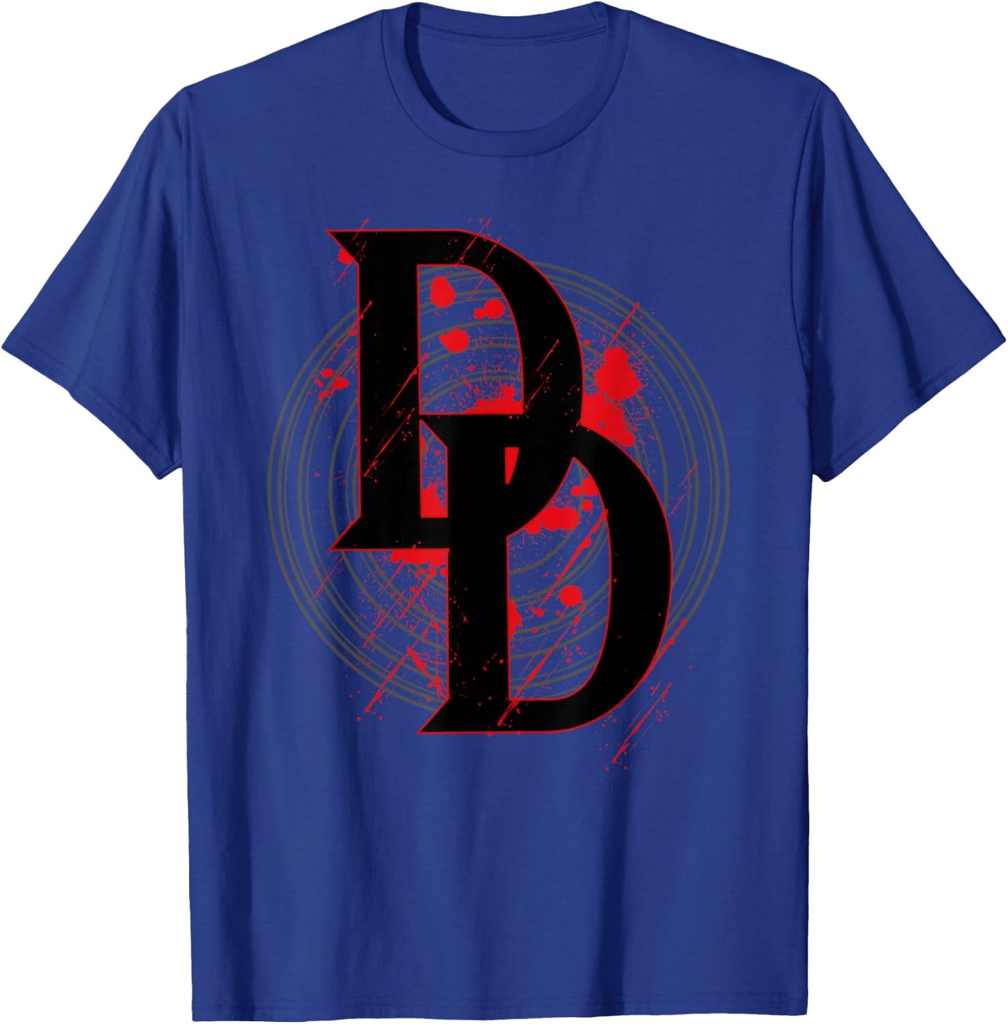 Marvel Daredevil DD Logo Vortex Red Rain Graphic T-Shirt - T-Shirt | Royal