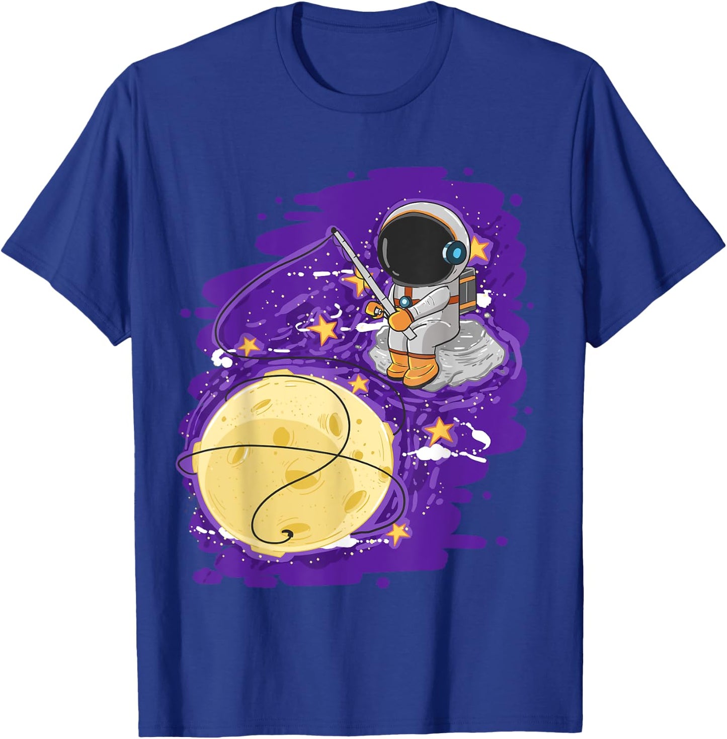Astronaut Fishing Cute Spaceman Galaxy Space Lover Boys Gift T-Shirt - T-Shirt | Royal