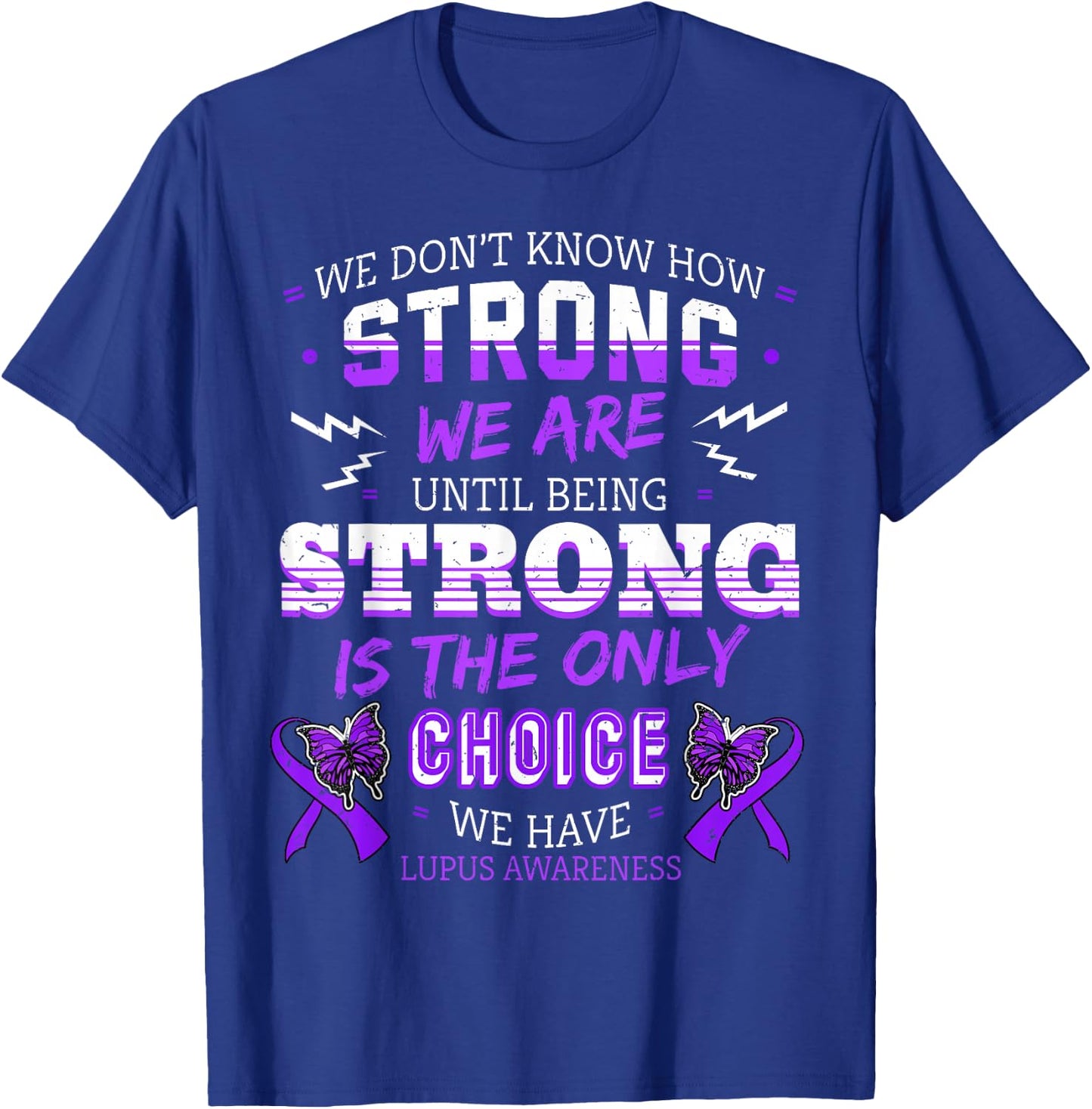 Lupus Awareness Shirt Organ Disease Ribbon Butterfly Gift T-Shirt - T-Shirt | Royal