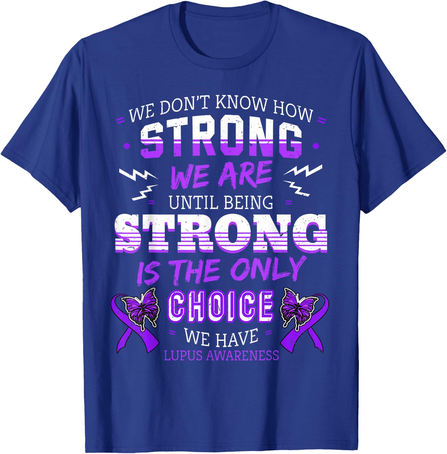 Lupus Awareness Shirt Organ Disease Ribbon Butterfly Gift T-Shirt - T-Shirt | Royal