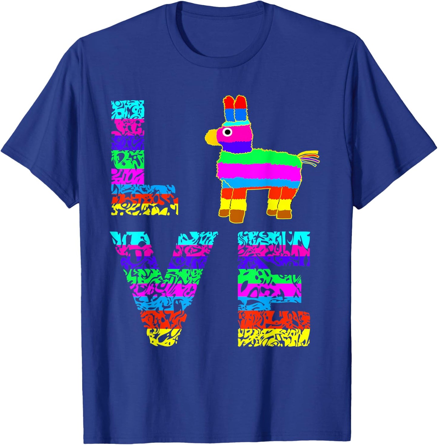 Funny Pinata Rainbow Horse Mexican Fiesta Party Hit T-Shirt - T-Shirt | Royal