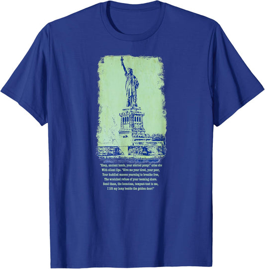 Give Me Your Tired Huddled Masses Statue Liberty NYC Women T-Shirt - T-Shirt | Royal