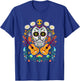 Flower Guitar Skull Day of the Dead Gifts Mariachi T-Shirt - T-Shirt | Royal