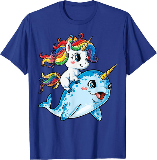 Unicorn Narwhal T shirt Girls Kids Rainbow Unicorns Squad T-Shirt - T-Shirt | Royal