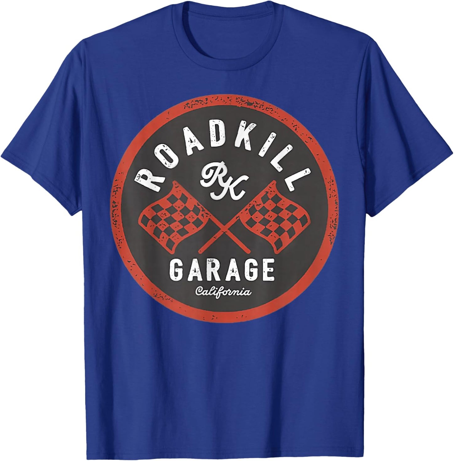 Motortrend Roadkill Garage Flags - Men's Classic Fit Black Small Short Sleeve T-Shirt - T-Shirt | Royal