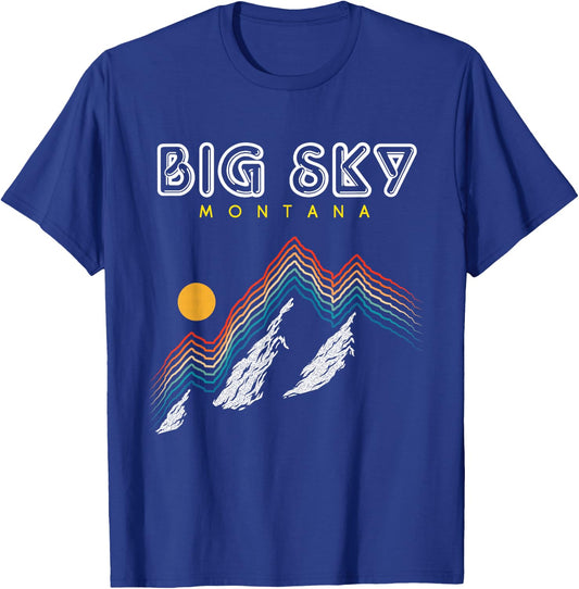 Big Sky Montana -USA Ski Resort 1980s Retro Collection Shirt T-Shirt - T-Shirt | Royal