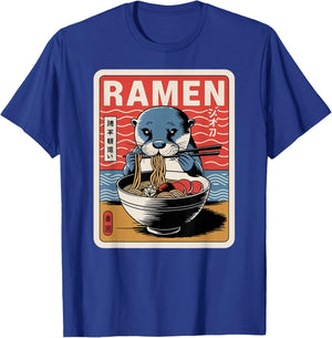 Anime Otter Manga Kawaii Otaku Neko Japanese Ramen Otter T-Shirt - T-Shirt | Royal