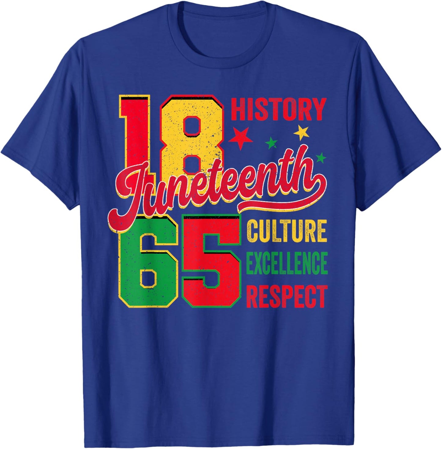 Juneteenth 1865 Black History Culture Excellence Respect T-Shirt - T-Shirt | Royal