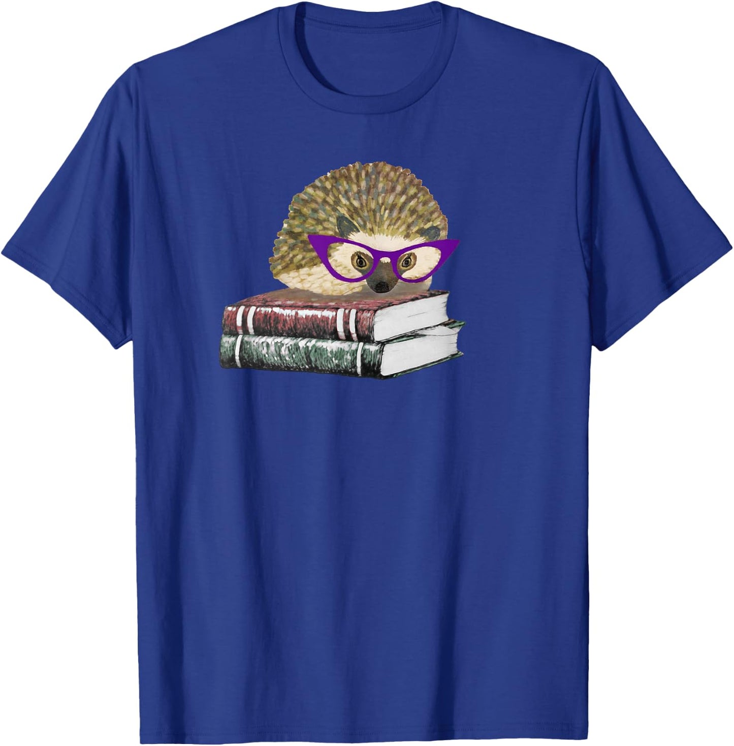 Adorable Hedgehog Book Nerd Shirt T-Shirt - T-Shirt | Royal