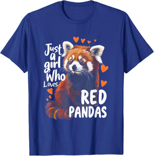 Animal Lover Just Girl Who Loves Red Pandas Kawaii Heart T-Shirt - T-Shirt | Royal