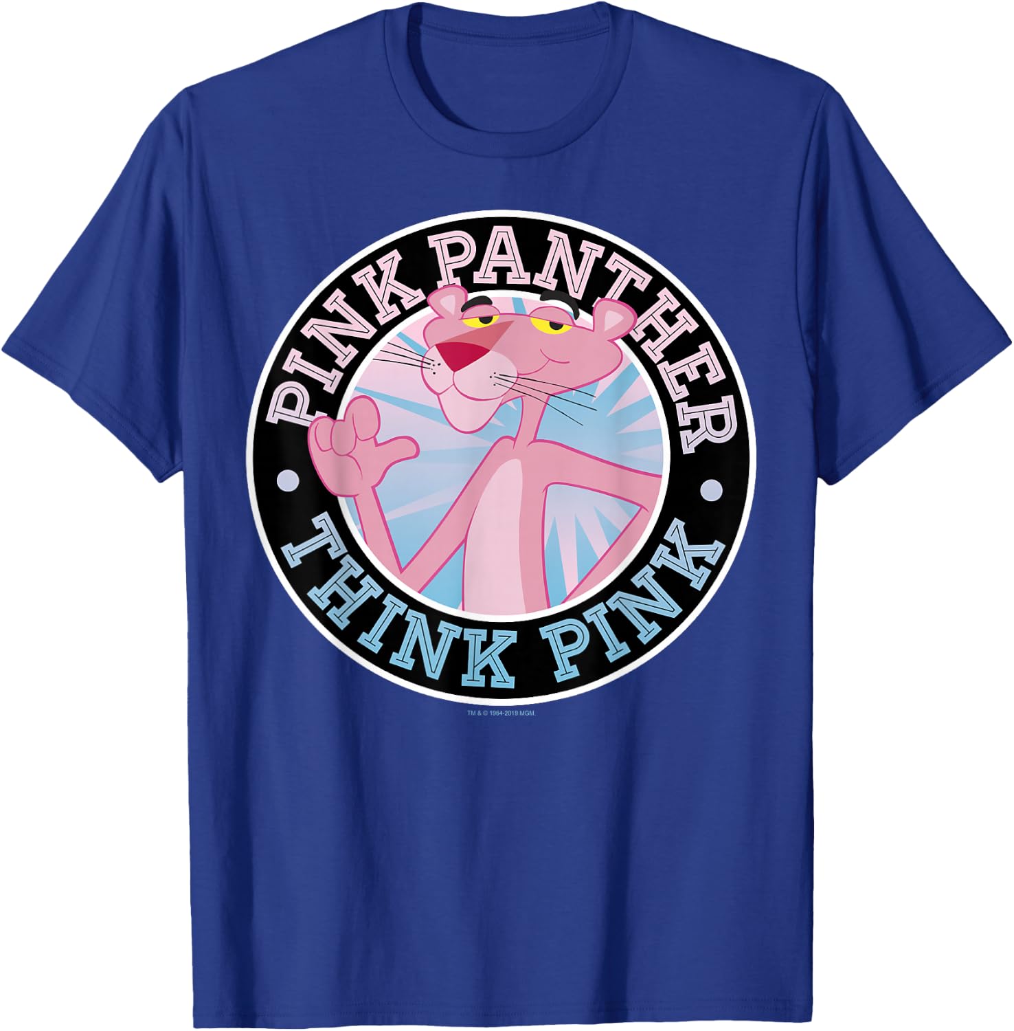 Pink Panther Think Pink Circle Portrait Small T-Shirt - T-Shirt | Royal