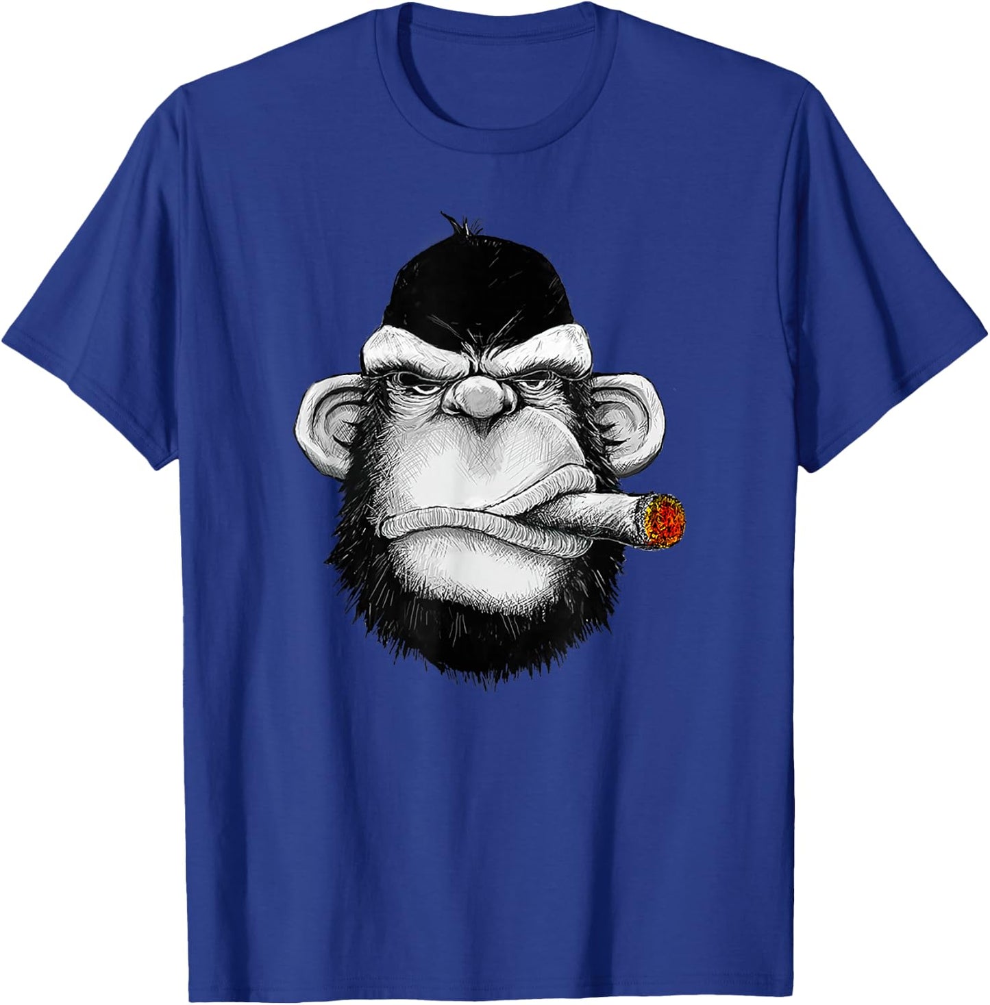 Monkey Cigar Gorilla Smoking Cigarette T-Shirt - T-Shirt | Royal