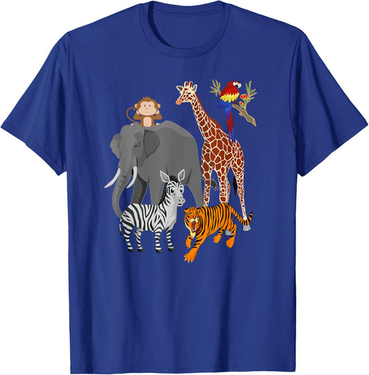 Zoo Animals Shirt Wildlife Birthday Party A Day At The Zoo T-Shirt - T-Shirt | Royal
