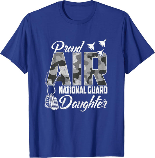 Proud Air National Guard Daughter US Camo Family Matching T-Shirt - T-Shirt | Royal