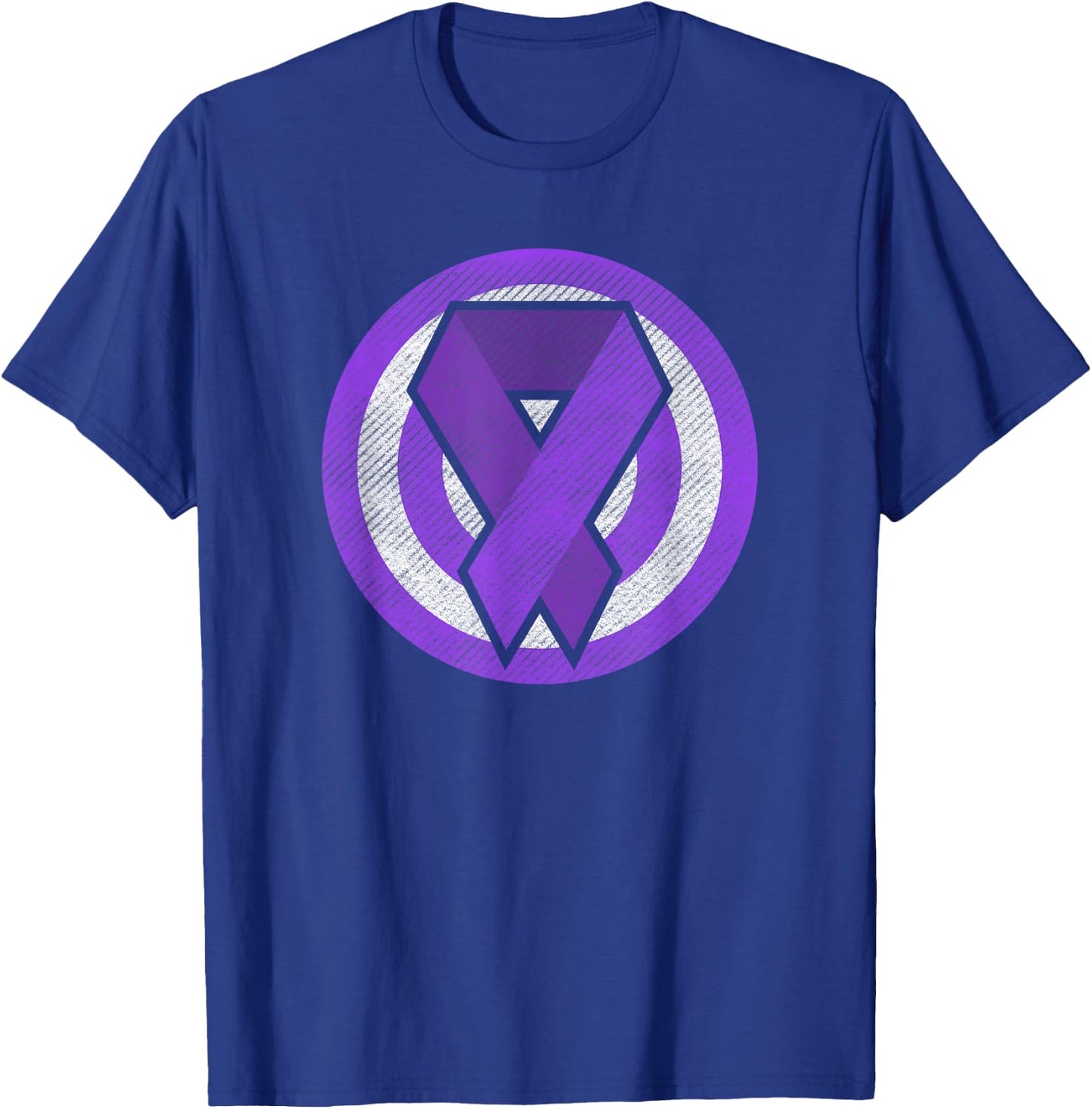 Epilepsy Awareness Purple Ribbon Super Hero T-Shirt - T-Shirt | Royal