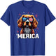 US Flag Cavalier King Charles Sunglasses Merica T-Shirt - T-Shirt | Royal