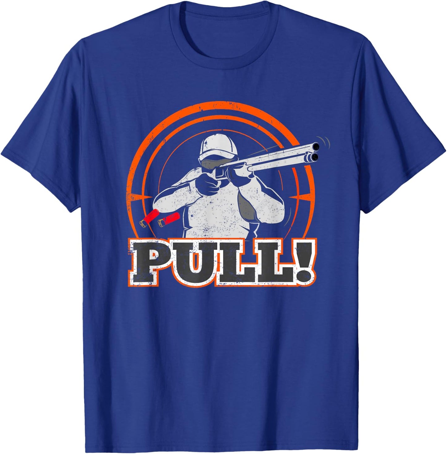 Pull Clay Skeet Shooting T Shirt Trap Shotgun Target Gift T-Shirt - T-Shirt | Royal