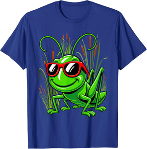 Grasshopper Wearing Eyeglasses Funny Insect for Kids T-Shirt - T-Shirt | Royal