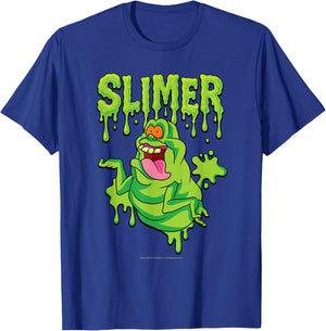 The Real Ghostbusters Ecto Green Slimer Retro 80's Cartoon T-Shirt - T-Shirt | Royal