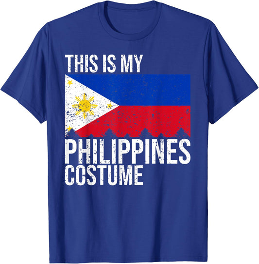 Vintage This Is My Philippines Flag Costume for Halloween T-Shirt - T-Shirt | Royal