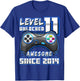 11th Birthday Boy Level 11 Gamer 11 Year Video Game Party T-Shirt - T-Shirt | Royal