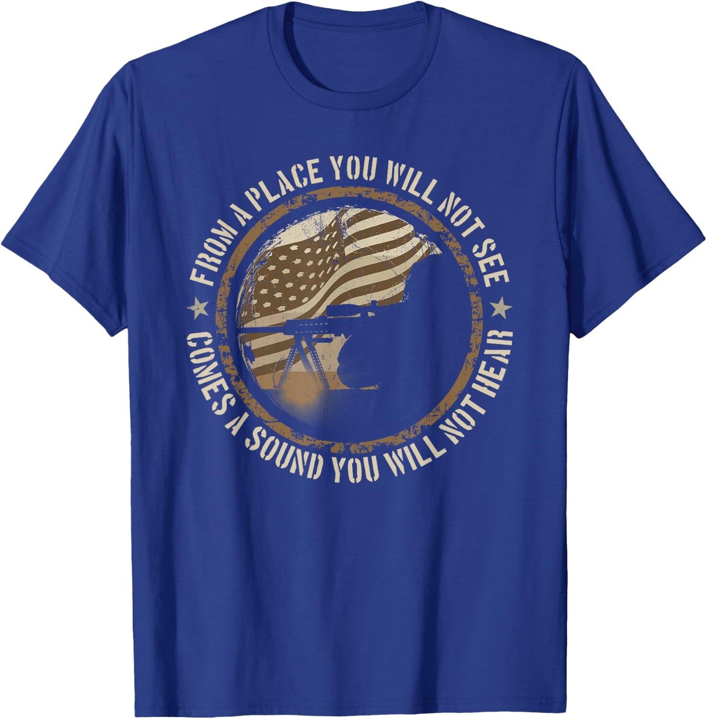 Sniper Military Sharpshooter USA You Will Not Be T-Shirt - T-Shirt | Royal