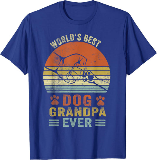World's Best Dog Grandpa Funny Father's Day Dog Grandpa T-Shirt - T-Shirt | Royal