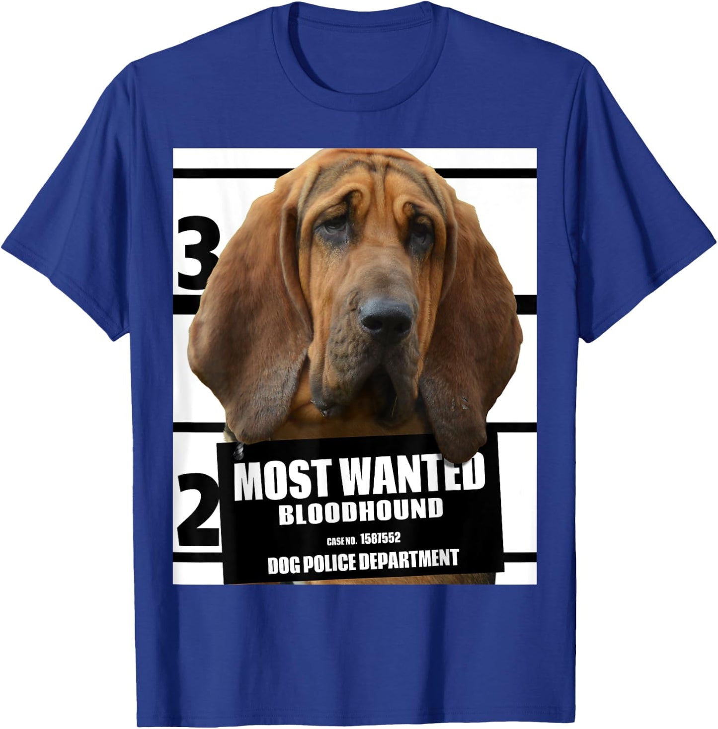 Most Wanted Bloodhound B - Blood Hound Dog T-Shirt - T-Shirt | Royal