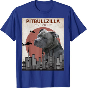 Pitbullzilla Funny Pitbull | Dog Lovers Gift T-Shirt - T-Shirt | Royal