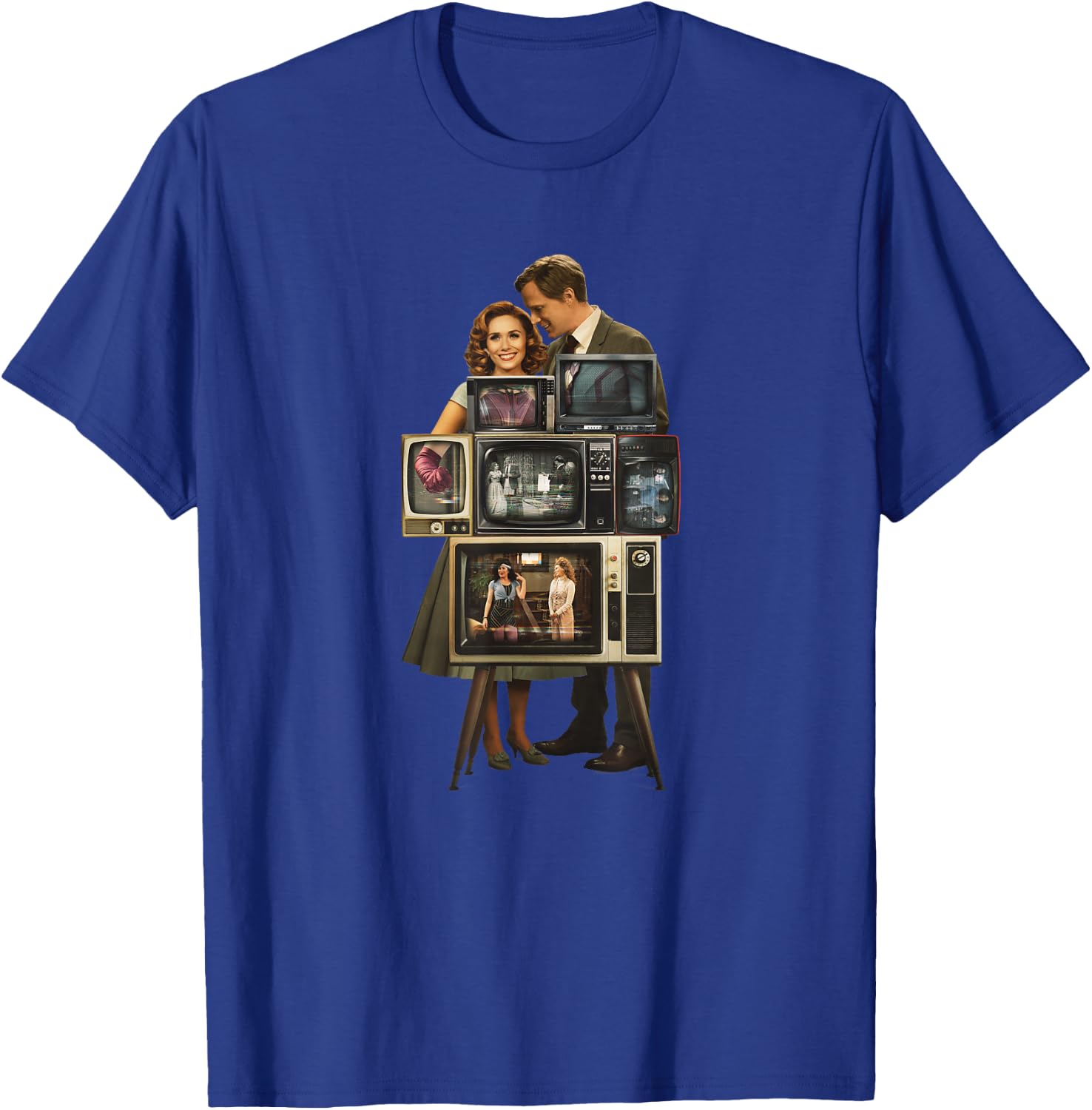Marvel WandaVision Wanda & Vision Behind the TV Screens T-Shirt - T-Shirt | Royal