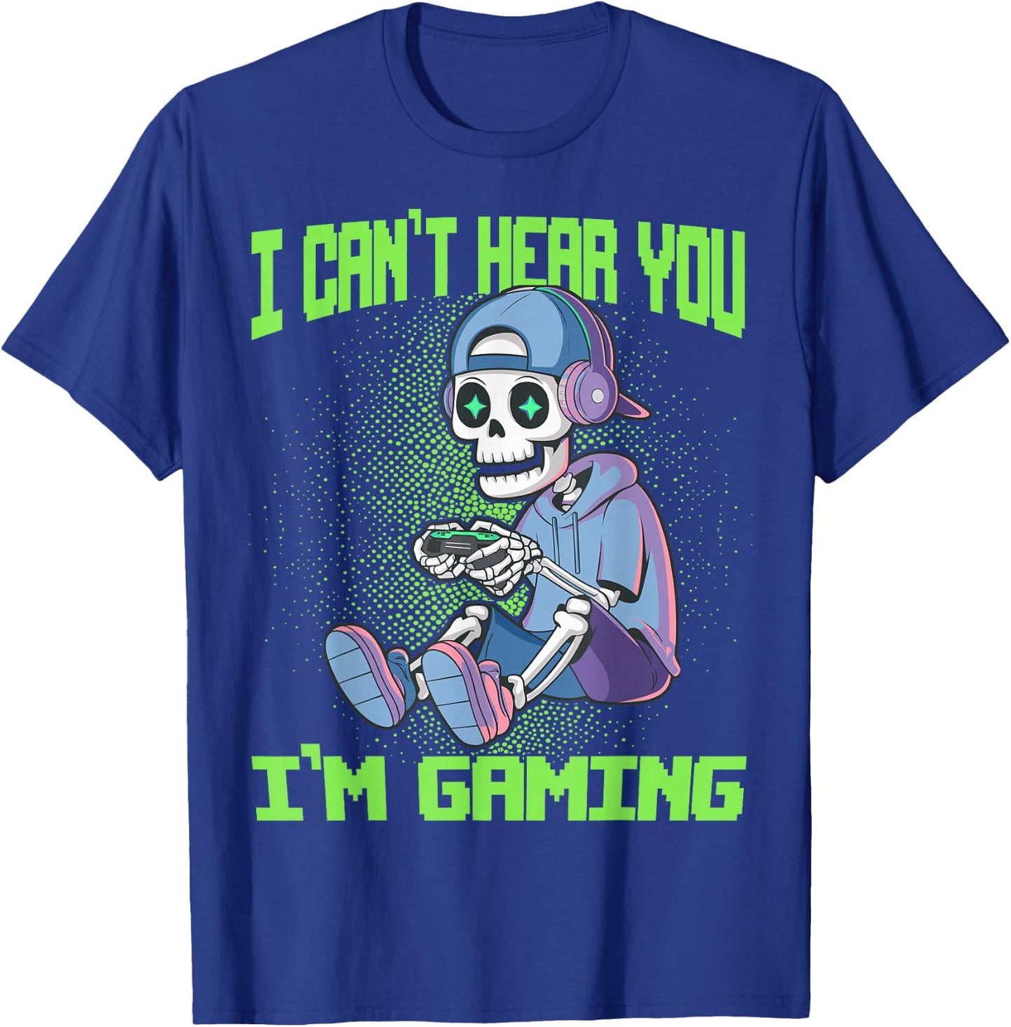 Gamer Skeleton Gaming Video Games T-Shirt - T-Shirt | Royal