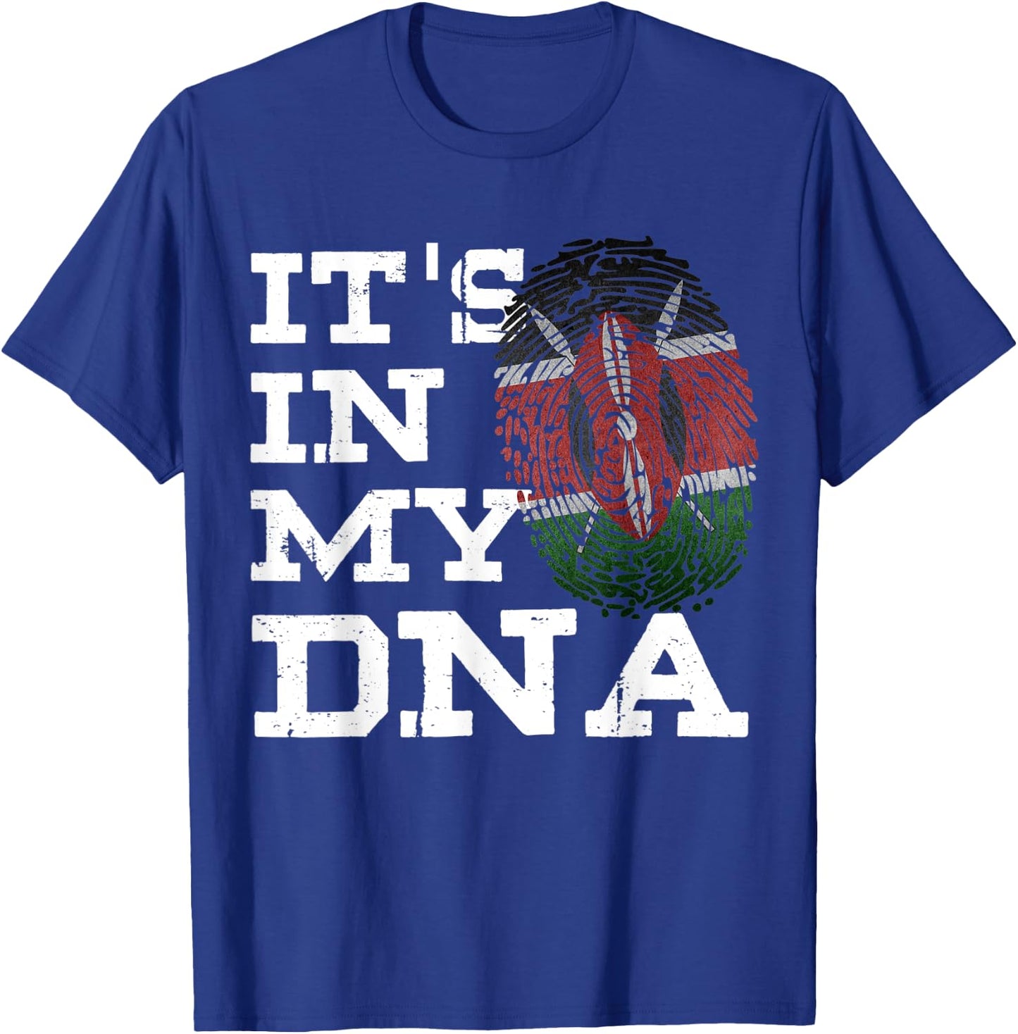 It's In My DNA Kenya Flag Kenyan Fingerprint Gifts T-Shirt - T-Shirt | Royal