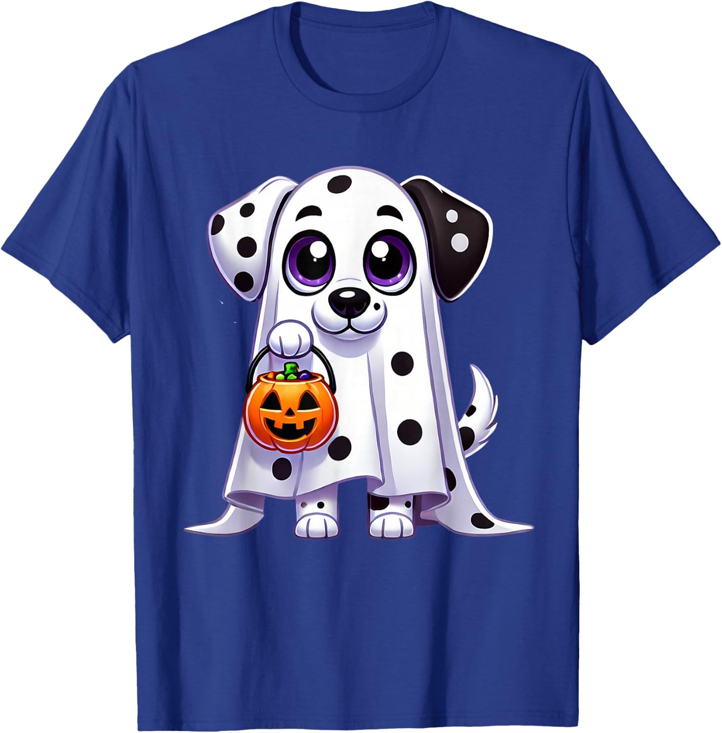 Dalmatian Ghost Halloween Dog Men Women Kids T-Shirt - T-Shirt | Royal