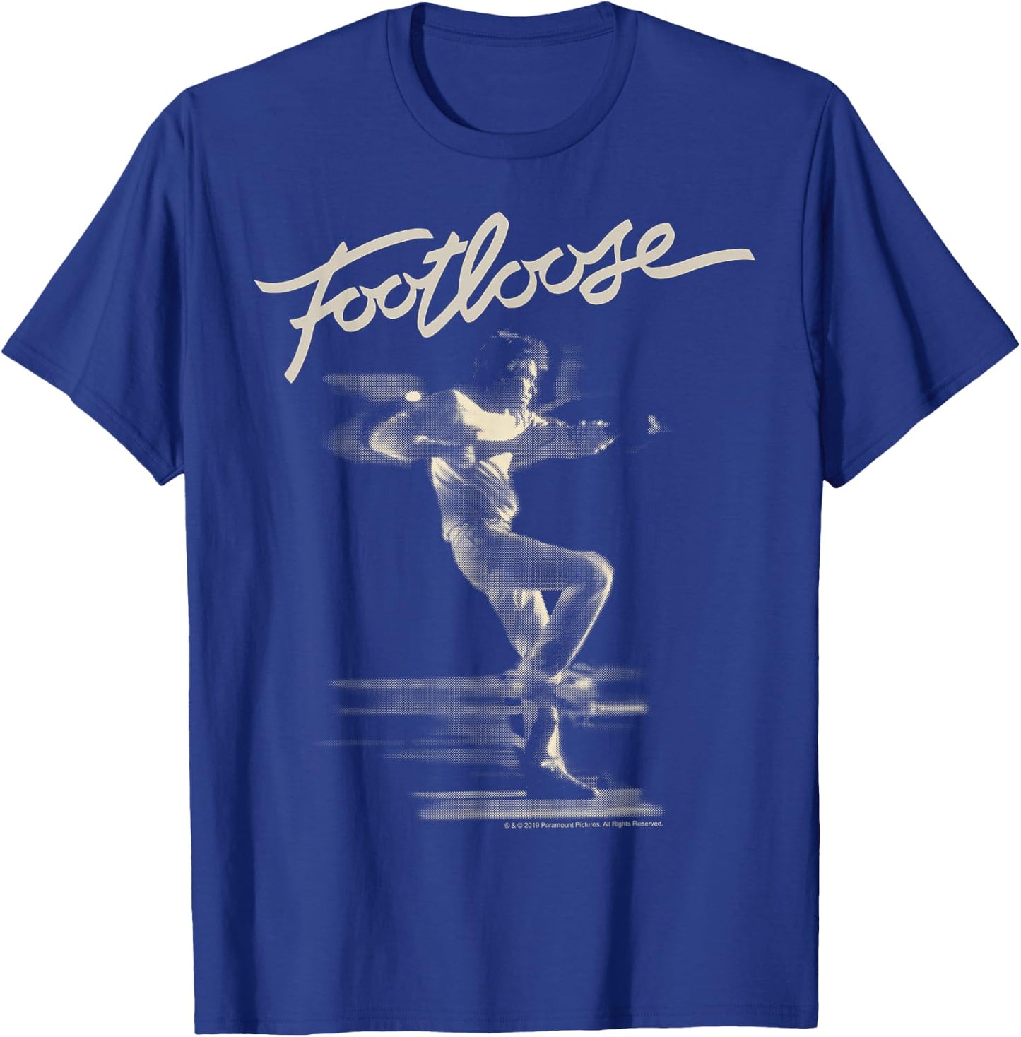 Footloose Two Tone Title Logo Portrait T-Shirt - T-Shirt | Royal
