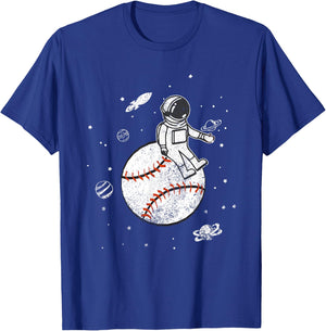 My Game Is Out Of This World! Baseball Spaceman T-Shirt - T-Shirt | Royal
