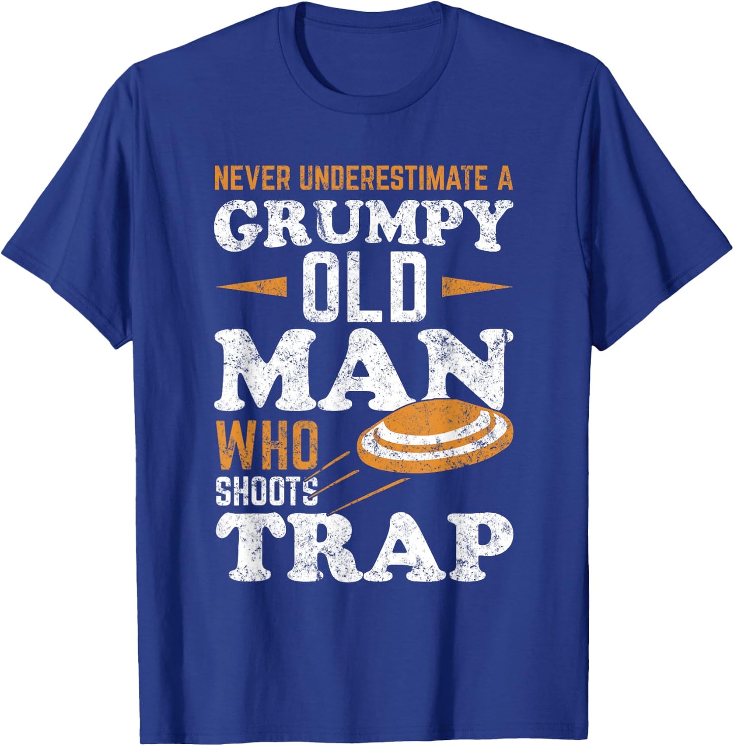 Never Underestimate a Trap Shooting Old Man T-Shirt - T-Shirt | Royal