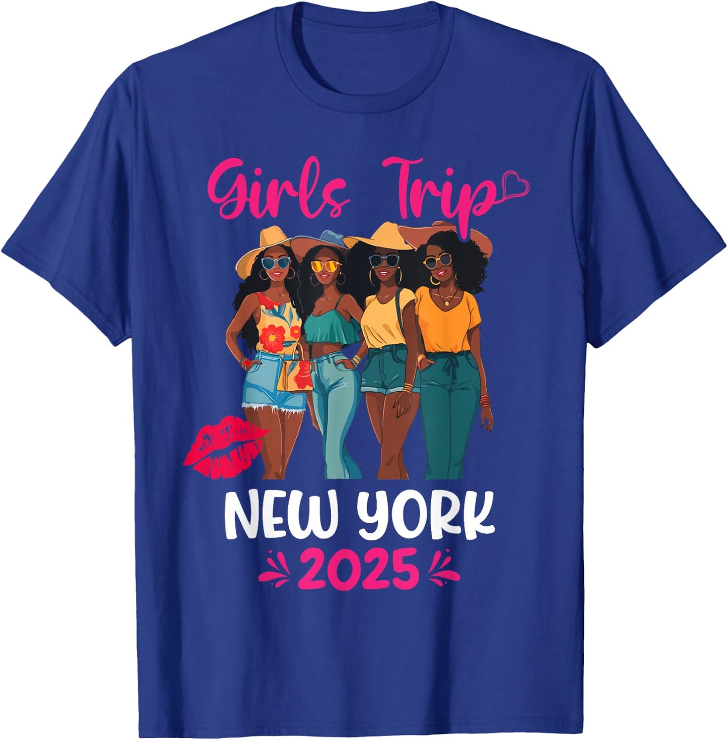 Black Girls Trip New York 2025 Vacation Matching T-Shirt - T-Shirt | Royal