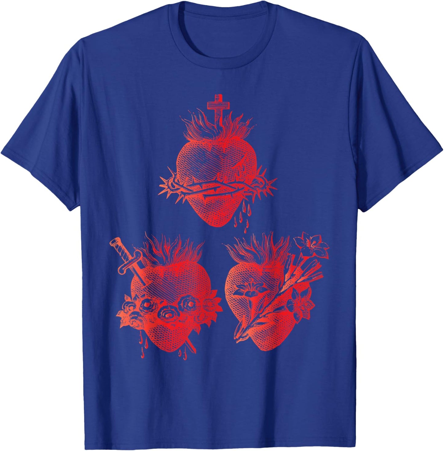 Sacred Heart of Jesus and Immaculate Heart of Mary Joseph 2R T-Shirt - T-Shirt | Royal
