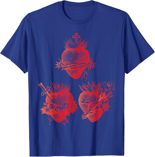 Sacred Heart of Jesus and Immaculate Heart of Mary Joseph 2R T-Shirt - T-Shirt | Royal