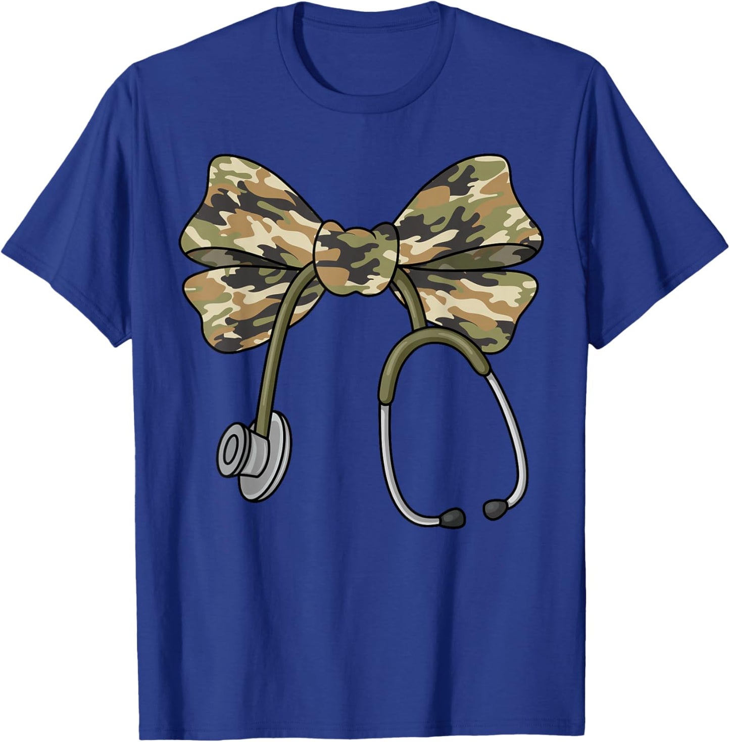 Coquette VA Nurse Bow Camouflage Bow Camo Nurse T-Shirt - T-Shirt | Royal