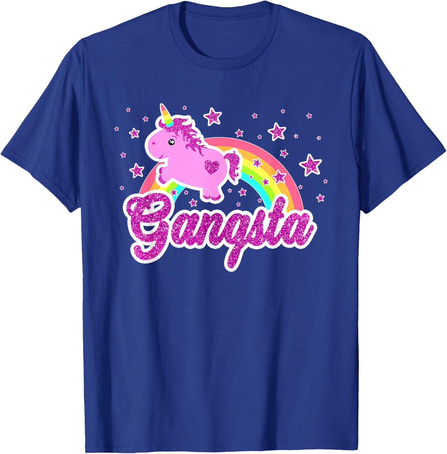 Funny Ironic Cool Unicorn Gangsta Music Festival Shirt T-Shirt - T-Shirt | Royal