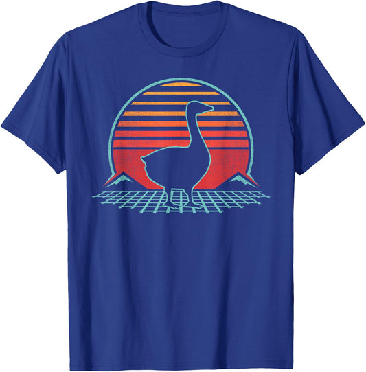 Goose Retro Vintage 80s Style Animal Lover Gift T-Shirt - T-Shirt | Royal