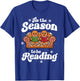 Christmas Book Lover Gingerbread Library Reading Bookaholic T-Shirt - T-Shirt | Royal