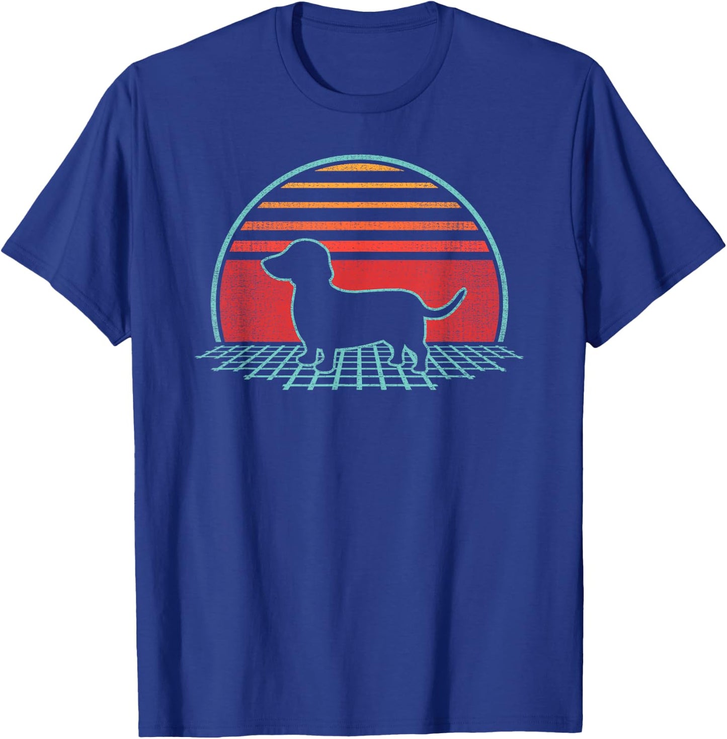 Dachshund Weiner Dog Doxie Retro Vintage 80s Style T-Shirt - T-Shirt | Royal