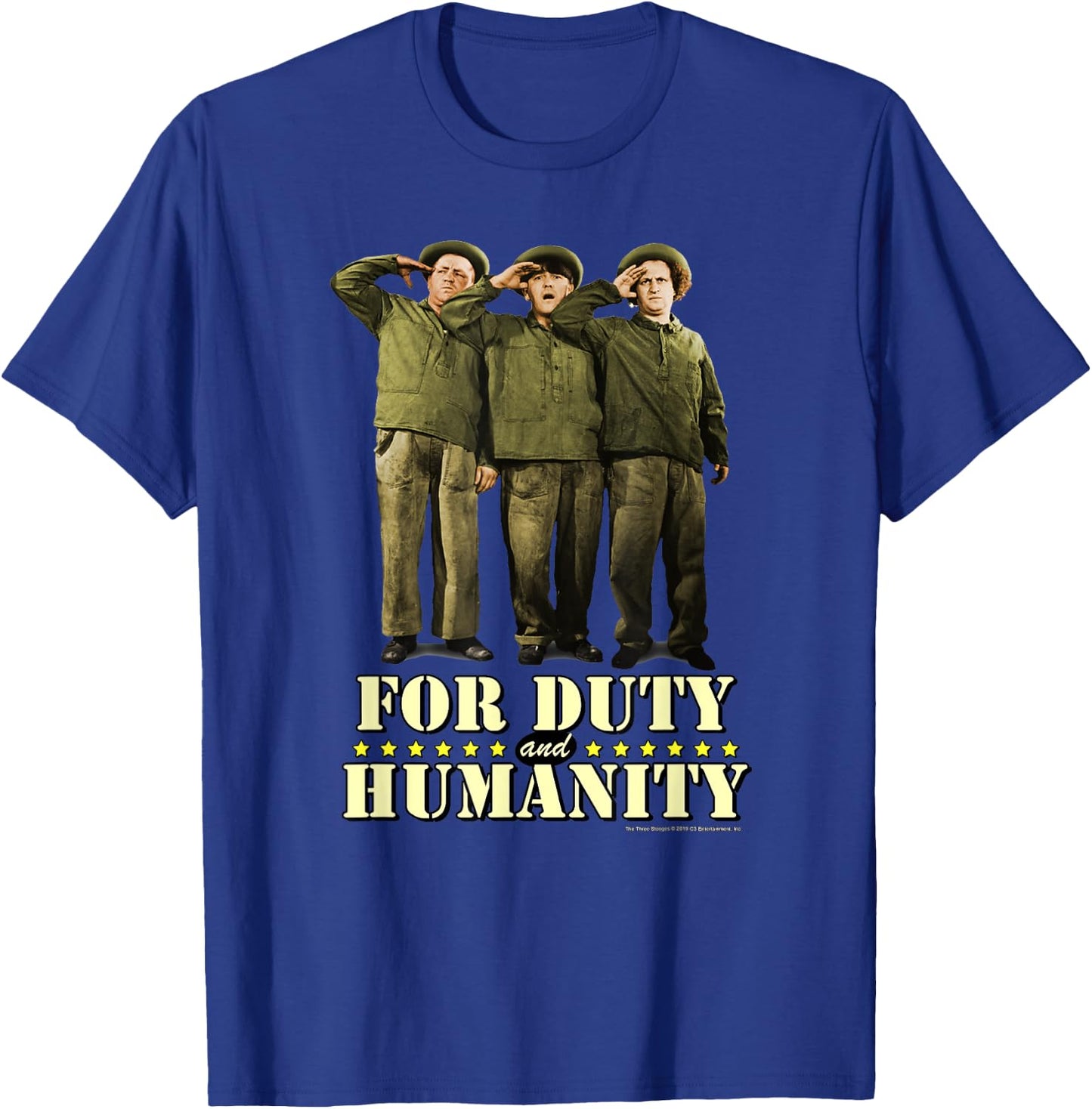 TTS- The Three Stooges For Duty And Humanity T-Shirt - T-Shirt | Royal