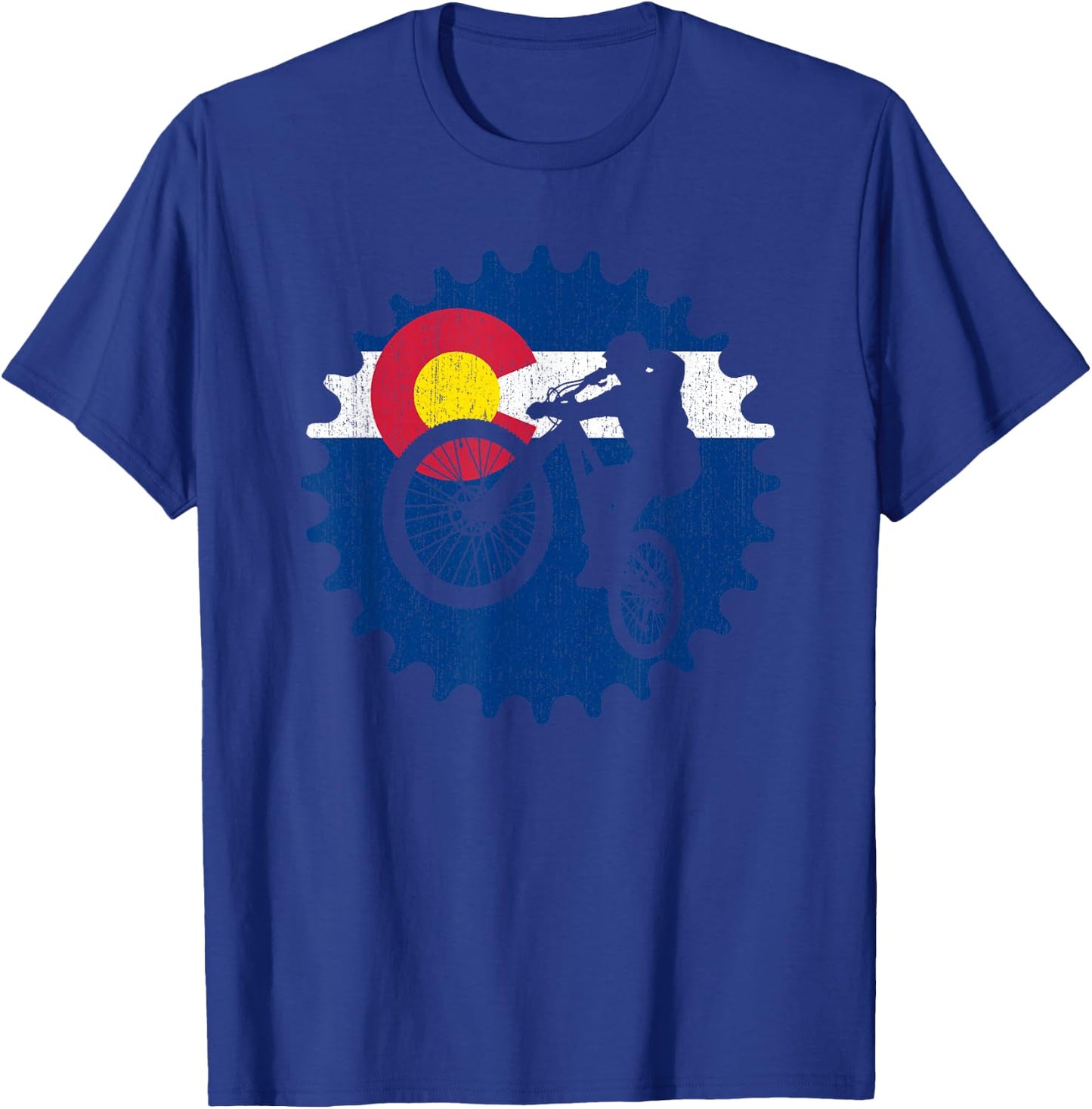 Mountain Bike Colorado Biking MTB T-Shirt - T-Shirt | Royal