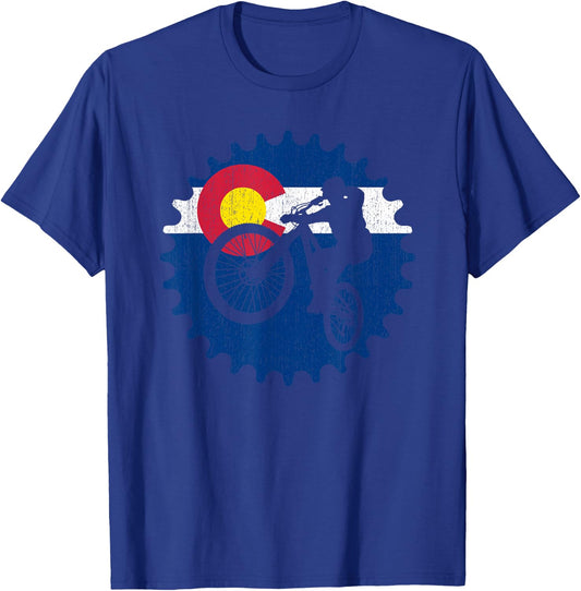 Mountain Bike Colorado Biking MTB T-Shirt - T-Shirt | Royal