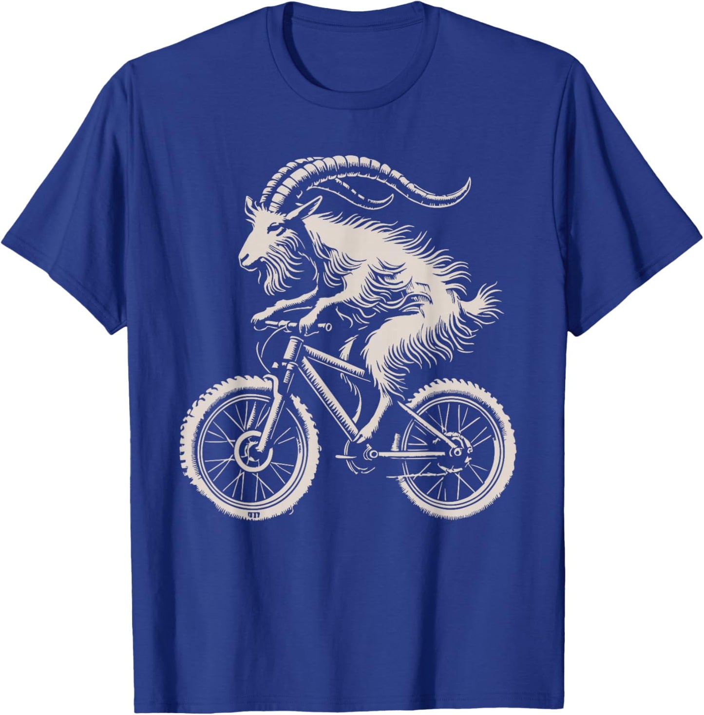 Mountain Bike Goat Cycling Funny Bike Trail Riding Humor MTB T-Shirt - T-Shirt | Royal